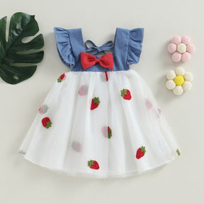 Vestido Tule Morango | 6M-3 Anos - Betina Baby