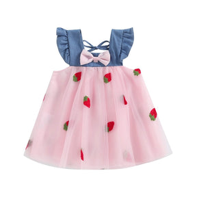 Vestido Tule Morango | 6M-3 Anos - Betina Baby