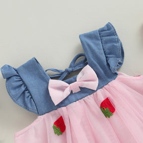 Vestido Tule Morango | 6M-3 Anos - Betina Baby