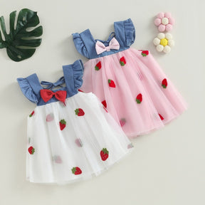 Vestido Tule Morango | 6M-3 Anos - Betina Baby