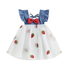 Vestido Tule Morango | 6M-3 Anos - Betina Baby