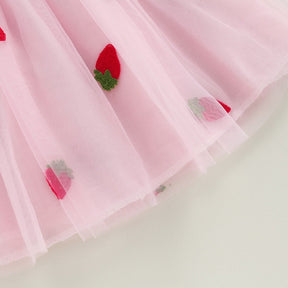 Vestido Tule Morango | 6M-3 Anos - Betina Baby
